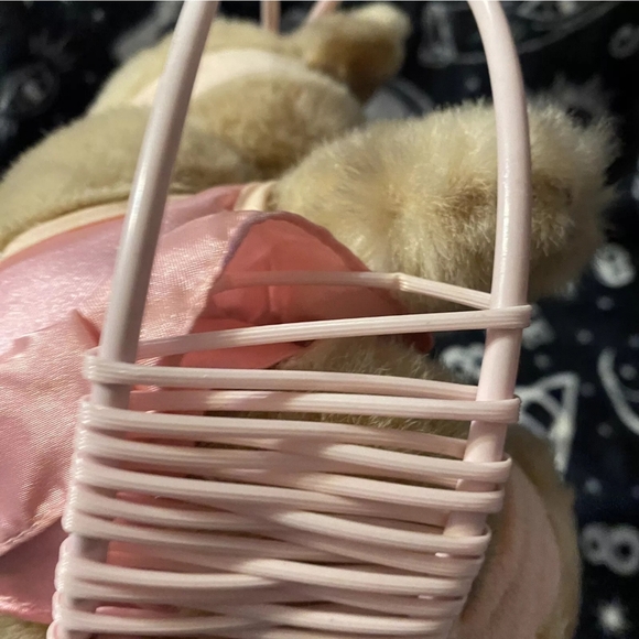 Pink Wicker Swing Teddy Bear Storybook Original Vintage Dan Dee Plush 10” Toy - Picture 8 of 8